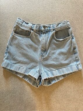 American Apparel Light Wash High-Rise Denim Shorts